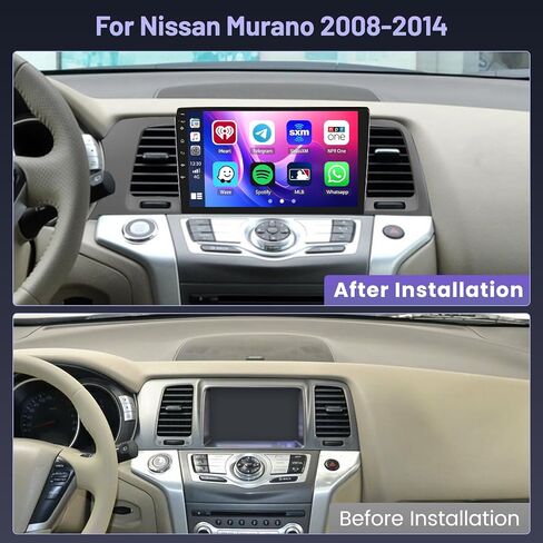 Hikity Android Car Stereo for Nissan Murano 2008-2014 (LHD) Radio 2+64GB 9 Inch Touchscreen Car Radio Wireless Carplay Android Auto Support GPS Navigation WiFi Bluetooth FM EQ Backup Camera in Saudi Arabia