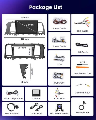 Hikity Android Car Stereo for Nissan Murano 2008-2014 (LHD) راديو 2+64 جيجابايت 9 بوصة تعمل باللمس راديو السيارة اللاسلكي Carplay Android Auto دعم نظام تحديد المواقع والملاحة واي فاي بلوتوث FM EQ كاميرا احتياطية in Saudi Arabia