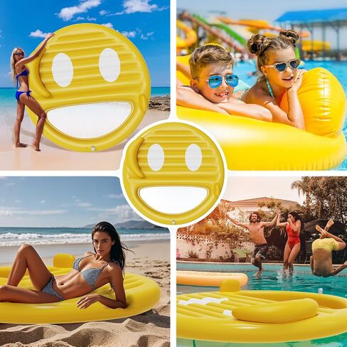 Inflatable Tanning Pool Lounger Float for Adults,71" X 71" Large Inflatable Pool Floats with Headrest and Cup Holder Sunbathing Pool Lounge Raft Floatie Toys Water Filled Bed Mat Pad for Pool, Lake in Saudi Arabia