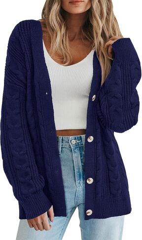 Prettygarden Womens كبير الحجم كابل متماسكة كارديجان 2025 فول أزياء الأكمام الطويلة مفتوحة فتحات سويترات شتوية أمامية مكتنزة in Saudi Arabia