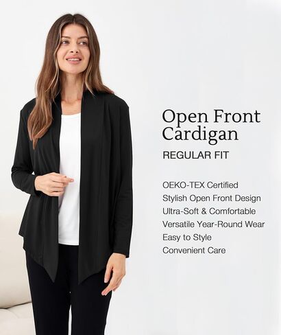 Gys Cardigans للسيدات الخيزران Viscose النعومة في الجلسة الثانية طوال اليوم دفعة طويلة الأكمام مفتوحة الأمام متعددة الاستخدامات in Saudi Arabia