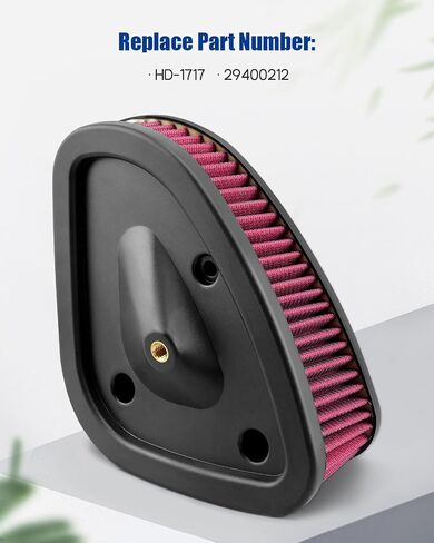محرك مرشح الهواء الملائم لهارلي ديفيدسون Air Filter Road King ، Electra Glide ، Ultra ، Classic ، Freewheeler ، Street ، Glide ، Limited 2017-2021 PowerSport Air Filter استبدال HD-1717 29400212 in Kuwait