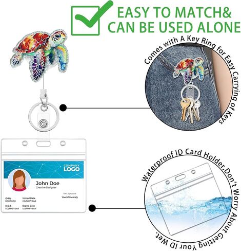 Yiflin Funny Retractable Badge Reel Set with ID Badge Name Holder, Cute Belt Clip, for Nurse, Teacher, Student, Staff, Great Gift for Men Women (3Heart Badge Reel Set) in Saudi Arabia