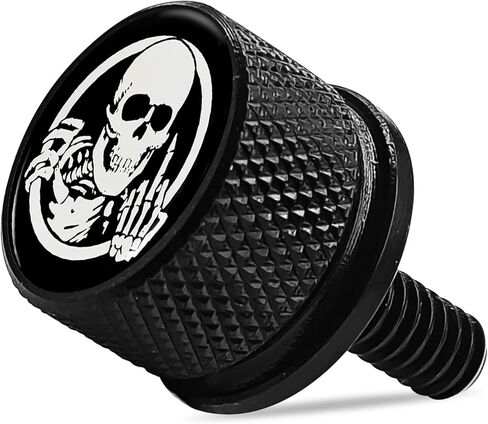 Motorcycle Stainless Knurled Fender Rear Seat Bolt Screw 1/4"-20 Thread, Touring Sportster Softail Dyna CVO Fatbob Electra Glide Street Glide 1996-2025 Black (Plating Color) in Kuwait