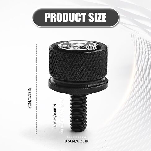 Motorcycle Stainless Knurled Fender Rear Seat Bolt Screw 1/4"-20 Thread, Touring Sportster Softail Dyna CVO Fatbob Electra Glide Street Glide 1996-2025 Black (Plating Color) in Kuwait