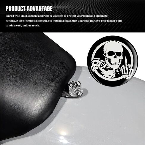 Motorcycle Stainless Knurled Fender Rear Seat Bolt Screw 1/4"-20 Thread, Touring Sportster Softail Dyna CVO Fatbob Electra Glide Street Glide 1996-2025 Black (Plating Color) in Saudi Arabia