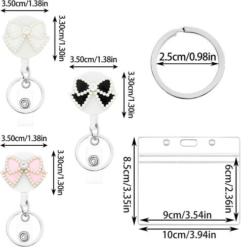 Yiflin Funny Retractable Badge Reel Set with ID Badge Name Holder, Cute Belt Clip, for Nurse, Teacher, Student, Staff, Great Gift for Men Women (3Heart Badge Reel Set) in Saudi Arabia