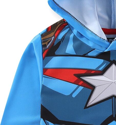 Marvel Avengers Iron Man Captain America Spider-Man Miles Morales Venom Boys Long Sleeve Hooded Shirt for Big Kids in Saudi Arabia