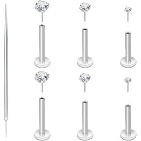 3 أزواج 6 أجهزة كمبيوتر فضية 20G بيرسي أنف الأنف ثبات الأنف مسطحة مسطحة الظهر أسيرة حلقات الأنف الحقيقية للنساء من الرجال المراهقات hypoallergenic monroe الغضار الأولي in Kuwait