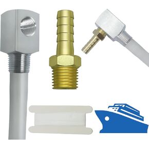 Universal 12" Marine Fuel Pickup Tube with Strainer & Barb Adapter - 3/8" NPT Thread - Replaces 7-0948 - Modified Nylon - Includes PTFE Tape in Kuwait