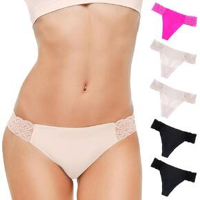BADARI 5-Pack Seamless Athletic Thongs for Women - Quick Dry No Show Workout Thongs - Seamless Underwear Thong in Saudi Arabia