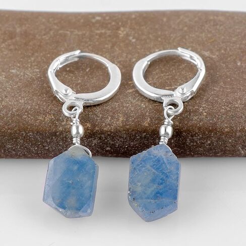 Thecraftman Natural Moonstone Hoop Earring, Gemstone Earrings, Genuine Gemstone, Birthstone, Gift for Her, Healing Stone in Saudi Arabia