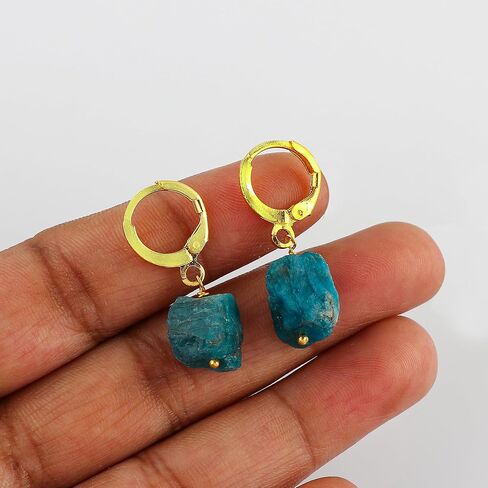 Thecraftman Natural Moonstone Hoop Earring, Gemstone Earrings, Genuine Gemstone, Birthstone, Gift for Her, Healing Stone in Saudi Arabia