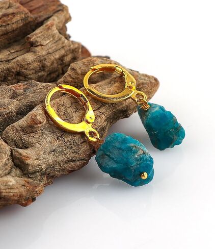 Thecraftman Natural Moonstone Hoop Earring, Gemstone Earrings, Genuine Gemstone, Birthstone, Gift for Her, Healing Stone in Saudi Arabia