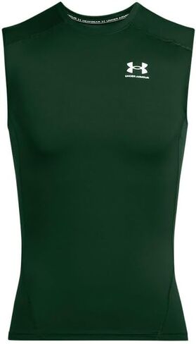 Under Armour Men's Armour HeatGear Compression Sleeveless T-Shirt, (301) Forest Green / / White, Large in Saudi Arabia