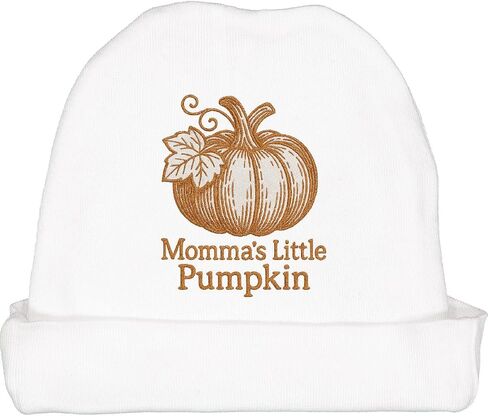 inktastic Momma's Little Pumpkin Autumn Themed Baby Beanie Hat in Saudi Arabia