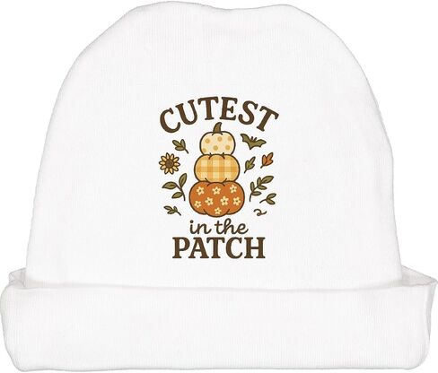 inktastic Cutest in The Patch Pumpkin Fall Baby Beanie Hat in Saudi Arabia