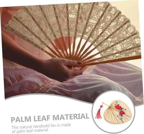 Chinese Style Palm Leaf Hand Fan Woven Fan for Cooling Lightweight and Portable for Home Decor and Dance Props Plum in Saudi Arabia