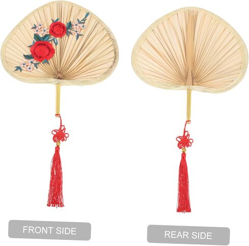 Chinese Style Palm Leaf Hand Fan Woven Fan for Cooling Lightweight and Portable for Home Decor and Dance Props Plum in Saudi Arabia