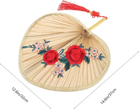 Chinese Style Palm Leaf Hand Fan Woven Fan for Cooling Lightweight and Portable for Home Decor and Dance Props Plum in Saudi Arabia