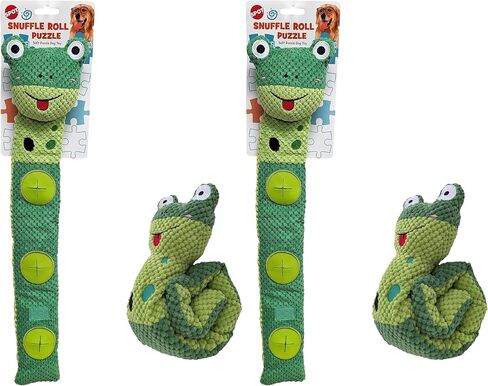 SPOT Snuffle Roll Puzzle Toy - Interactive Feeding Toy for Dogs, Provides Mental Stimulation, Roll-Up Toy, 3 Pockets to Hide Treats, Crinkle and 2 Squeakers - 25Inch Puzzle Toy, Style May Vary in Saudi Arabia