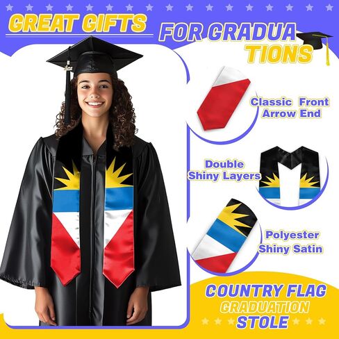Graduation Stole Class of 2025 Country Flag Graduation Sash Unisex Adult 72" Long in Saudi Arabia