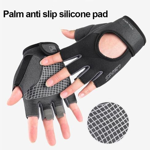 Workout Gloves with Wrist Wrap Support for Men and Women, Full Palm Protection, Exercise Gloves for Weight Lifting, Training, Gym, Fitness, Training, Pull ups-Black in Saudi Arabia