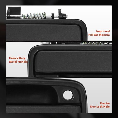 A-Premium Front Driver & Passenger Exterior Door Handles - Upgraded Metal - Compatible with Toyota Tacoma 1995-2004 - Textured Black, w/Keyhole - Replace 69220-35020, 69210-35020, TO1310117, TO1311117 in Kuwait