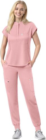 الدعك المحكوم عليها للنساء بدلة ممرضة موحدة موحد ، فرك مضاد للتجاعيد أعلى ركض بانت و 11 جيوب ، 4 طريقة تمتد ملابس العمل in Kuwait