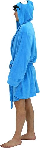 Sesame Street Cookie Monster Plush Robe for Adults, Fleece Bath Robe with Hood for Men & Women, Belt Tie, Pockets, S-M-L-XL in Saudi Arabia
