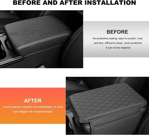 Car Center Console Cover, Waterproof Leather Car Armrest Seat Box Cover with 2 Storage Bags, Universal Auto Armrest Protector Pad for Most Vehicles, Car Interior Accessories (Gray) in Saudi Arabia