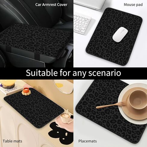 Car Center Console Cover, Universal Soft Large Neoprene Auto Armrest Seat Box Cover, Funny Car Decor Accessories Fit for Most Cars, Vehicles, SUVs Black White Checkerboard in Kuwait