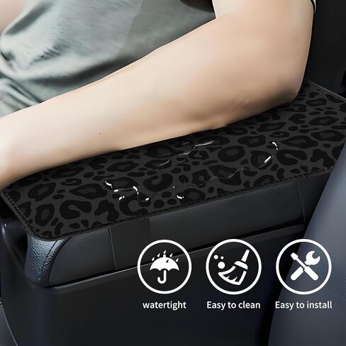 Car Center Console Cover, Universal Soft Large Neoprene Auto Armrest Seat Box Cover, Funny Car Decor Accessories Fit for Most Cars, Vehicles, SUVs Black White Checkerboard in Kuwait