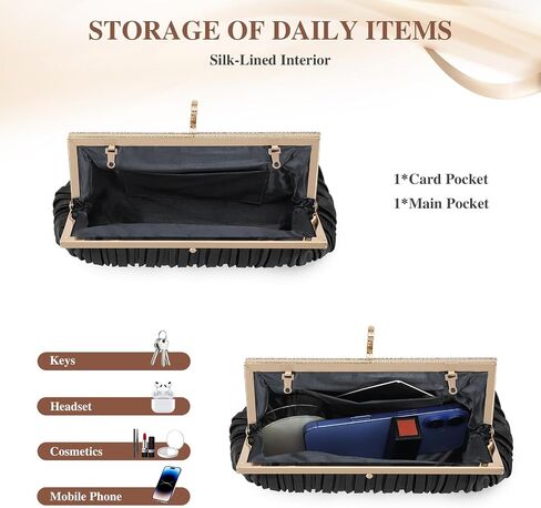 UBORSE Beaded Clutch Evening Bags for Women Formal Bridal Wedding Clutch Purse Prom Cocktail Party Handbags in Kuwait