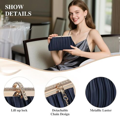 UBORSE Beaded Clutch Evening Bags for Women Formal Bridal Wedding Clutch Purse Prom Cocktail Party Handbags in Kuwait