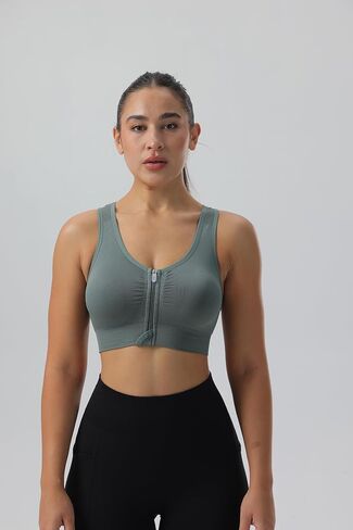 Zip Front Sports Bras for Women-Raceback Pack pack bra pack for workout Yoga Gym Running in Saudi Arabia