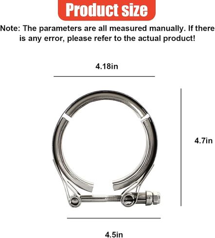 3 بوصة Car V Clamp ، مشابك أنبوب العادم للسيارات لمجموعة شفة ، ملحقات استبدال مشبك الفولاذ المقاوم للصدأ V للـ DownPipes ، أنظمة العادم (3 "، 1pc) in Saudi Arabia