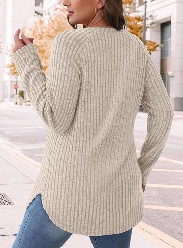Long Sleeve Shirts for Women Tunic Tops for Women Loose Fit Dressy Crew Neck Pullover Basic Sweaters for Women 2025 in Saudi Arabia