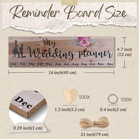 Flexzion Family Birthday Plaque with Tags DIY Wooden Birthday Calendar Wall Hanging Family Plaque Reminder 50 Tags (Round) Birthday Board Chips in Saudi Arabia