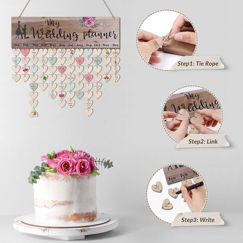 Flexzion Family Birthday Plaque with Tags DIY Wooden Birthday Calendar Wall Hanging Family Plaque Reminder 50 Tags (Round) Birthday Board Chips in Saudi Arabia