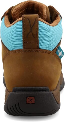 Twisted X Women's 4" All Around Work Boot, Moc Toe with CellStretch, Oiled Saddle & Aruba Blue, 11 M in Saudi Arabia