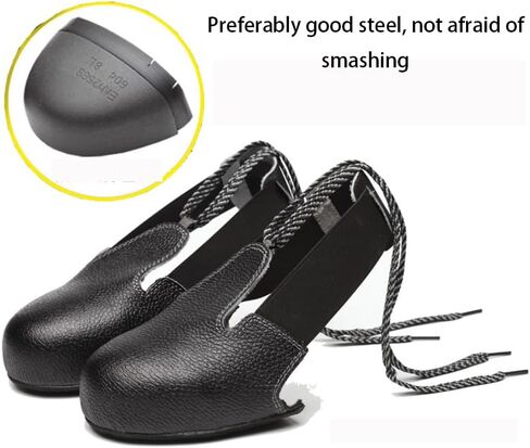 Steel Toe Cap Shoes for Metal Roofing Steel Toe Covers Shoe Protector Roller Cap Protectors Workplace Overshoe Safety Shoes Cover Overshoes Foot Guard Plate Men and Women Black in Saudi Arabia
