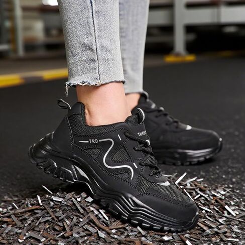 Rojeam Steel Toe Work Shoes for Women Slip Resistant Safety Shoes Puncture Proof Indestructible Sneakers in Kuwait