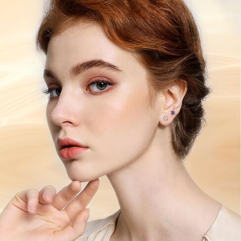 20G G23 Titanium Flat Flat Back Stud أقراط ، Golden Flververy Tragus Labret Gratilage Helix Jewelry من 4-6 مم الزركونيا المكعب للنساء الرجال in Kuwait