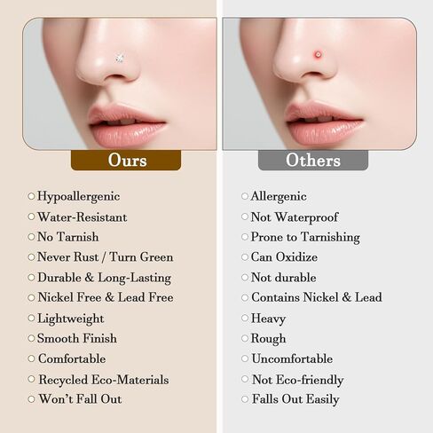 3 أزواج 6 أجهزة كمبيوتر فضية 20G بيرسي أنف الأنف ثبات الأنف مسطحة مسطحة الظهر أسيرة حلقات الأنف الحقيقية للنساء من الرجال المراهقات hypoallergenic monroe الغضار الأولي in Kuwait