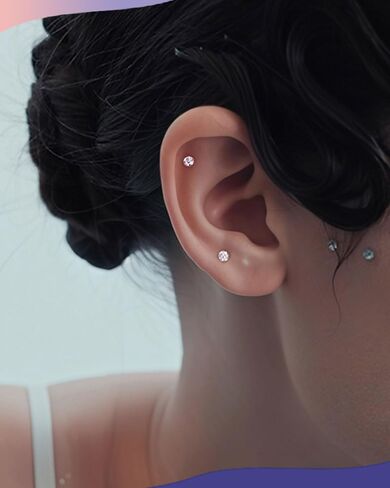 Jewseen 2pcs 20g/18g/16g G23 Titanium Flat Flat Nose Stud أقراط داخليًا ميدوسا لاري الشفاه in Kuwait