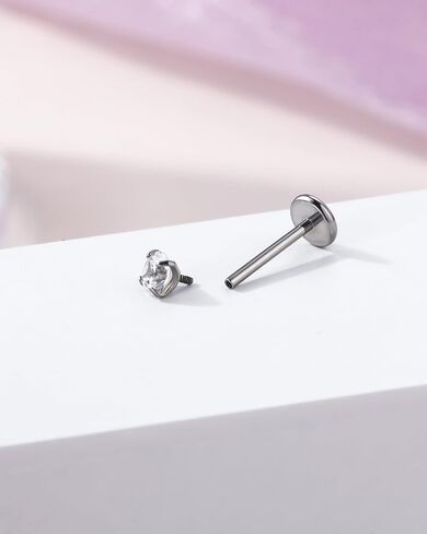 Jewseen 2pcs 20g/18g/16g G23 Titanium Flat Flat Nose Stud أقراط داخليًا ميدوسا لاري الشفاه in Kuwait