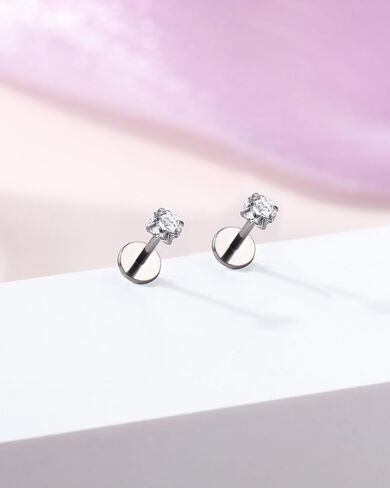 Jewseen 2pcs 20g/18g/16g G23 Titanium Flat Flat Nose Stud أقراط داخليًا ميدوسا لاري الشفاه in Kuwait