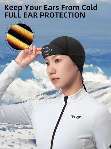 ROCKBROS Winter Cycling Caps for Women Windproof Cycling Hat Running Hat with Sun Visor Under Helmet Liner Black in Saudi Arabia