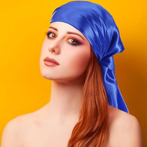 PATIKIL Satin Head Scarf, Large Square Scarf Silk Feeling Hair Bandanas Sleeping Head Wrapping Scarves for Women in Saudi Arabia